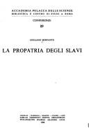 Cover of: La propatria degli slavi