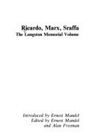 Cover of: Ricardo, Marx, Sraffa: the Langston memorial volume