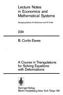 A course in triangulations for solving equations with deformations by B. Curtis Eaves