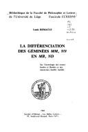 Cover of: La différenciation des géminées mm, nn en mb, nd by Louis Remacle
