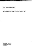 Cover of: Modos de hacer filosofía