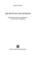 Cover of: Rettung des Denkens: Exkurse über mathematische, physikalische und kybernetische Grundbegriffe