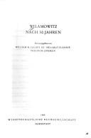 Cover of: Wilamowitz nach 50 Jahren by herausgegeben von William M. Calder III, Hellmut Flashar, Theodor Lindken.