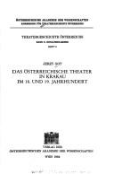 Cover of: Das österreichische Theater in Krakau im 18. und 19. Jahrhundert by Jerzy Got