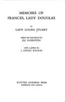 Cover of: Memoire of Frances, Lady Douglas