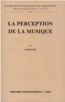 Cover of: La perception de la musique