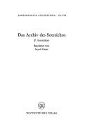 Das Archiv des Soterichos (P. Soterichos) by Sayed Omar