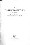 Cover of: An Oakham overture to poetry