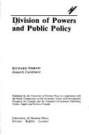 Cover of: Division of powers and public policy