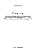 Cover of: Erinnerung by Johann Kreuzer