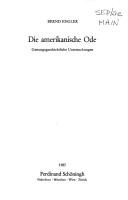 Cover of: Die amerikanische Ode: gattungsgeschichtliche Untersuchungen