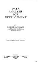 Cover of: Data analysis for development