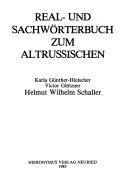 Cover of: Real- und Sachwörterbuch zum Altrussischen by Helmut Wilhelm Schaller