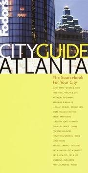 Cover of: Fodor's CITYGUIDE Atlanta: The Ultimate Sourcebook for City Dwellers (Fodor's Cityguides)