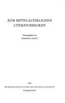 Cover of: Zum mittelalterlichen Literaturbegriff