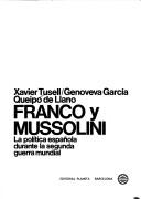 Cover of: Franco y Mussolini by Javier Tusell