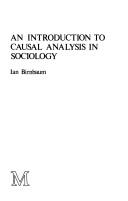 Cover of: An introduction to causal analysis in sociology. by Ian Birnbaum