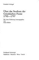 Cover of: Über das Studium der griechischen  Poesie, 1795-1797