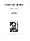 Cover of: Textos de Orozco: estudio y apéndice