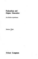 Cover of: Federalism and higher education: the Indian experience