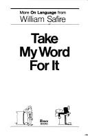 Cover of: Take my word for it