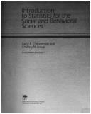 Cover of: Introduction to statistics for the social and behavioral sciences