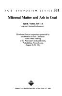 Cover of: Mineral matter and ash in coal