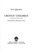 Cover of: Cronus' children