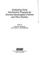 Cover of: Evaluating early intervention programs for severely handicapped children and their families