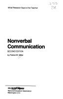 Cover of: Nonverbal communication by Patrick W. Miller