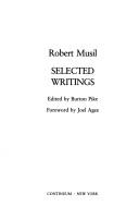 Cover of: Selected writings by Robert Musil