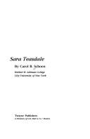 Sara Teasdale by Carol Schoen