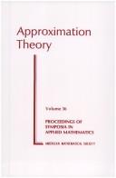 Cover of: Approximation theory by Carl de Boor, editor.