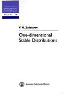 Cover of: One-dimensional stable distributions