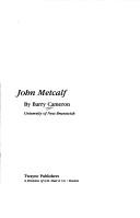 Cover of: John Metcalf | Barry Cameron