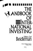 Cover of: The Handbook of international investing