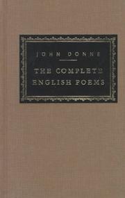 Cover of: The complete English poems by John Donne