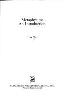 Cover of: Metaphysics: an introduction
