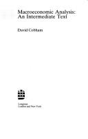 Cover of: Macroeconomic analysis by David Cobham