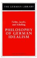 Cover of: Philosophy of German idealism by edited by Ernst Behler.