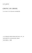 Cover of: Critic of Crisis A Study of Frank Kermode: Jan Gorak.