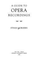 Cover of: A guide to opera recordings