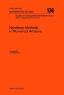 Cover of: Nonlinear methods in numerical analysis