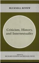 Cover of: Criticism, history, and intertextuality by edited by Richard Fleming and Michael Payne.