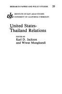 Cover of: United States-Thailand relations