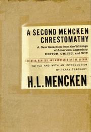 Cover of: A second Mencken chrestomathy