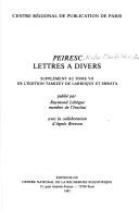 Cover of: Lettres à divers by Nicolas Claude Fabri de Peiresc