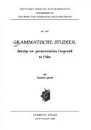 Cover of: Grammatische Studien: Beiträge zur germanistischen Linguistik in Polen