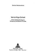 Cover of: Vernünftige Einheit by Günter Meckenstock, Günter Meckenstock