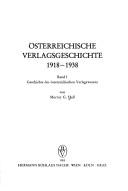 Cover of: Österreichische Verlagsgeschichte, 1918-1938